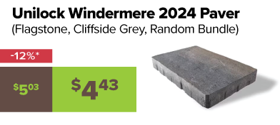 Unilock Windermere 2024 Paver Cliffside Grey 12% off