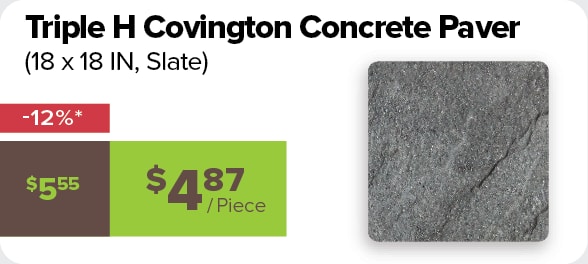 Triple H Covington 18x18 Slate Paver 12% off