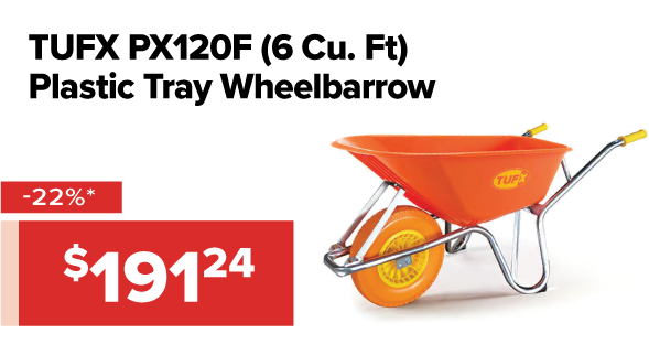 TufX 6 cu. ft. Wheelbarrow 15% off