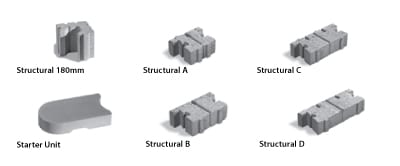structural 180mm, starter unit, structural A, structural B, structural C, structural D