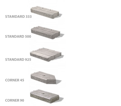 Standard 333, Standard 500, Standard 925, Corner 45, Corner 90